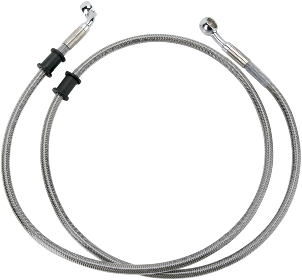 Extended Length Stainless Steel Brake Line Kit Silver, Clear-coated Oversize [+254 mm (10'')], 1, nordicamoto.ro