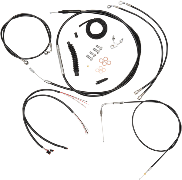 Complete Black Vinyl Braided Handlebar Cable/brake Line Kit Black, 1, nordicamoto.ro