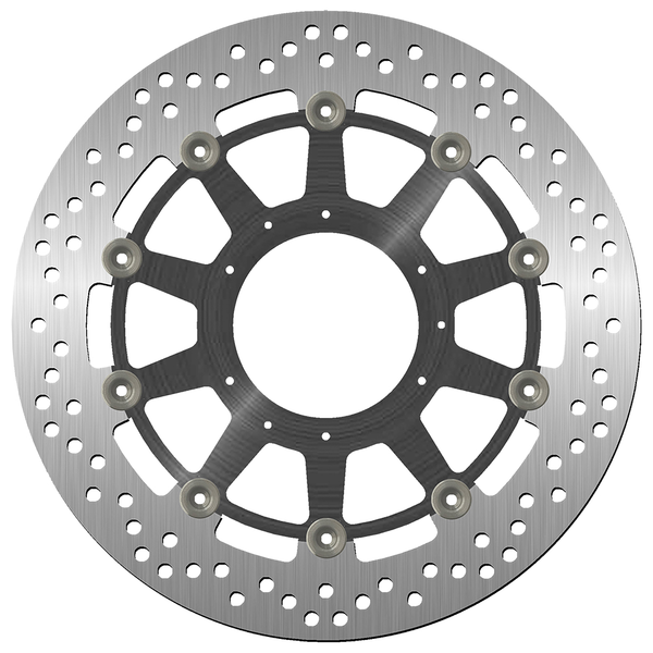 Brake Rotor Round Black, Silver, 1, nordicamoto.ro