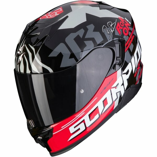 SCORPION EXO 520 EVO AIR ROK BAGOROS teljes arcú sisak – Fekete/Piros, S-es méret, 1, nordicamoto.ro