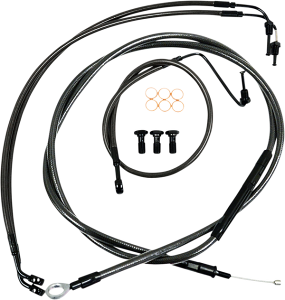 Standard Midnight Braided Handlebar Cable/brake Line Kit Black, 1, nordicamoto.ro