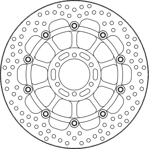 Halo sorozatú úszó rotor – fekete, ezüst, rozsdamentes acél, 1, nordicamoto.ro