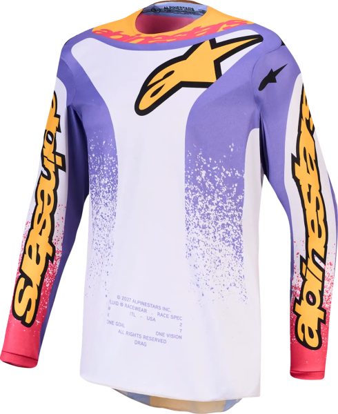 Alpinestars Fluid Drag gyerek póló, fehér/lila/arany, XXL, 1, nordicamoto.ro