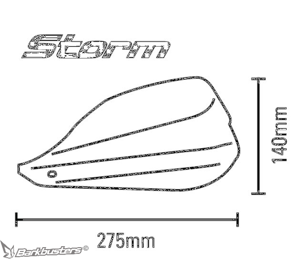 Handguard Storm For 25.4mm Handlebar Black, 5, nordicamoto.ro