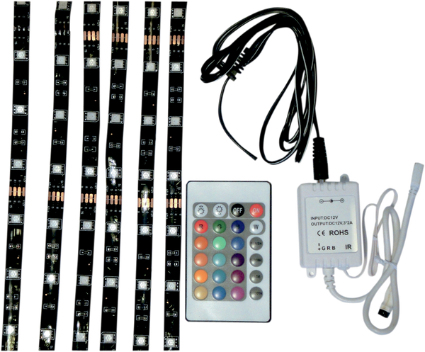 Led Accent Light Kit With Remote Control Blue, Green, Purple, Red, White, Yellow, Multi, 1, nordicamoto.ro