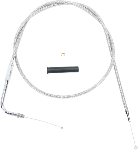 Stainless Braided Throttle Cable Silver, 1, nordicamoto.ro