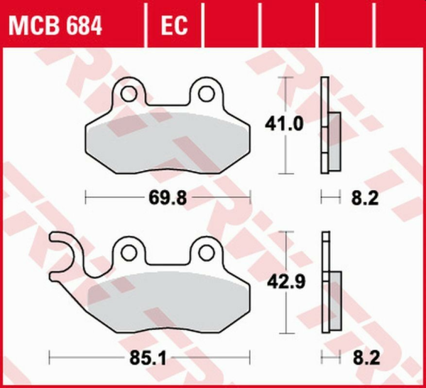 TRW szerves anyagú első fékbetétek a következő PEUGEOT modellekhez: TWEET 50/125 '10 -/CITY STAR / TWEET 125 '10 -/TWEET 150 '15 -/SYM ALLO / CROX 50 '11 -/JET/JET 4 50 '97 -/MASK 50 '00 -/CROX 125 '14 -/HD 125 '09 -'17/SYMPHONY 125/200 '09 -'17, 1, nordicamoto.ro