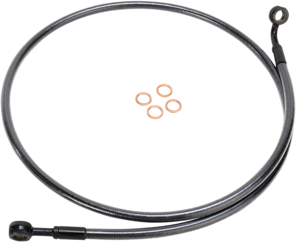 E-z Align Dot Braided Single Disc Front Brake Line Black, Black Pearl, 2, nordicamoto.ro