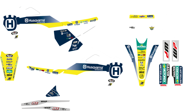 Trophy Graphic Kit With Seat Cover Yellow, White, Blue, 3, nordicamoto.ro