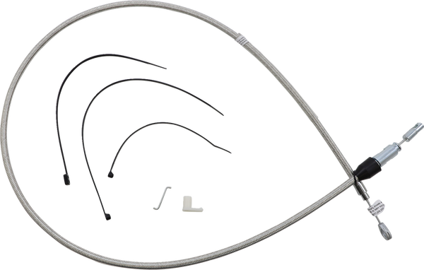 Polished Stainless Quick Connect Upper Clutch Cable Silver, 1, nordicamoto.ro