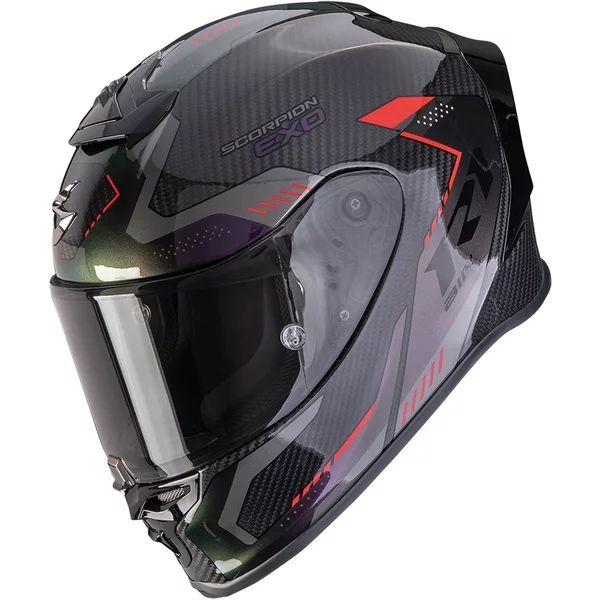 SCORPION EXO-R1 EVO CARBON AIR PROPEL S teljes arcú sport sisak, fekete/piros, 6, nordicamoto.ro