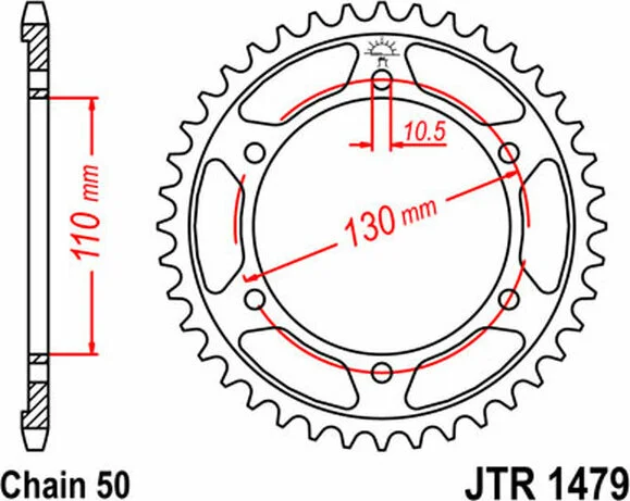 JT SPROCKETS Indukciós edzésű hátsó lánckerék, fekete cinkbevonatú, fekete, cink, 1, nordicamoto.ro
