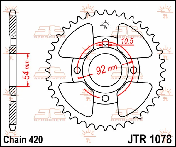 JT SPROCKETS hátsó lánckerék, természetes színű, 1, nordicamoto.ro