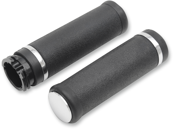 Rubber Grips With Accent Rings And End Caps Black, 2, nordicamoto.ro