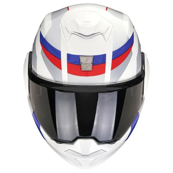SCORPION EXO-TECH EVO PRO ACUTI M moduláris, hátrafelé nyitható sisak, fehér/kék/piros, 2, nordicamoto.ro