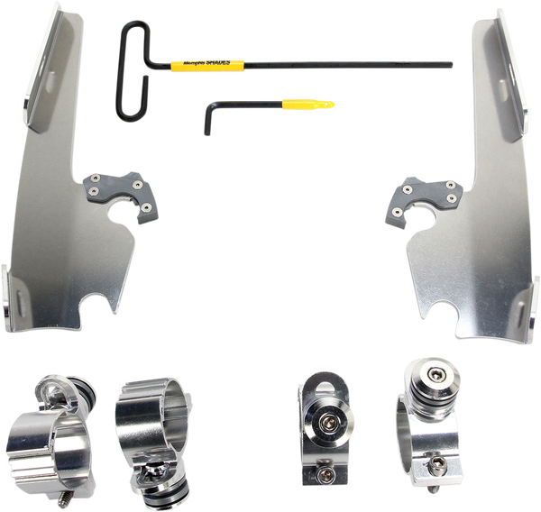 Fats/slim Windshield  Trigger-lock Complete Mount Kit Polished, 2, nordicamoto.ro