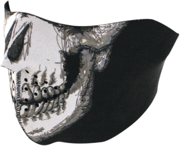 Half Mask Skull Face Black, 1, nordicamoto.ro