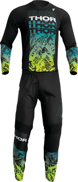 Tricou Thor Sector Atlas Black/Teal L, 2, nordicamoto.ro