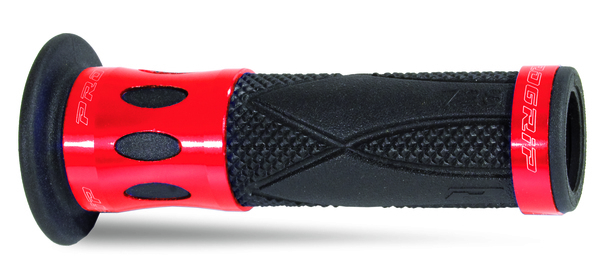 Single Density Grips Anodized, Black, Red, 1, nordicamoto.ro