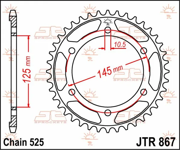 JT SPROCKETS hátsó lánckerék, természetes színű, 2, nordicamoto.ro