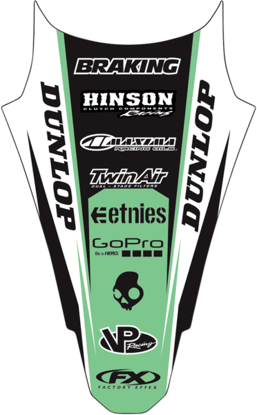 Rear Fender Kit Black, Green, 2, nordicamoto.ro