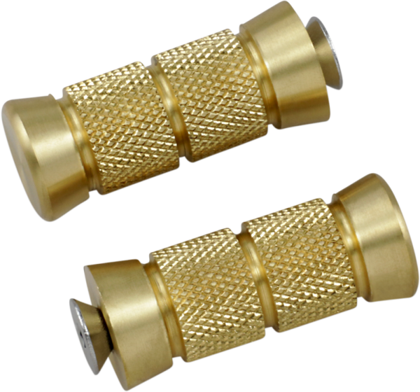 Accutronix Toe Pegs Knurled Grooved Brass Brass, 1, nordicamoto.ro