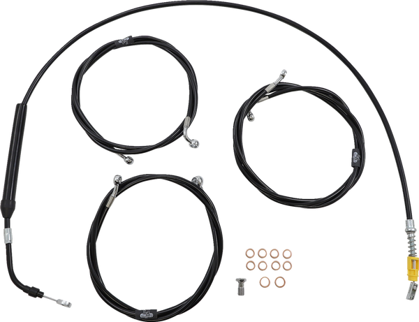 Standard Black Vinyl Braided Handlebar Cable/brake Line Kit Black, 1, nordicamoto.ro