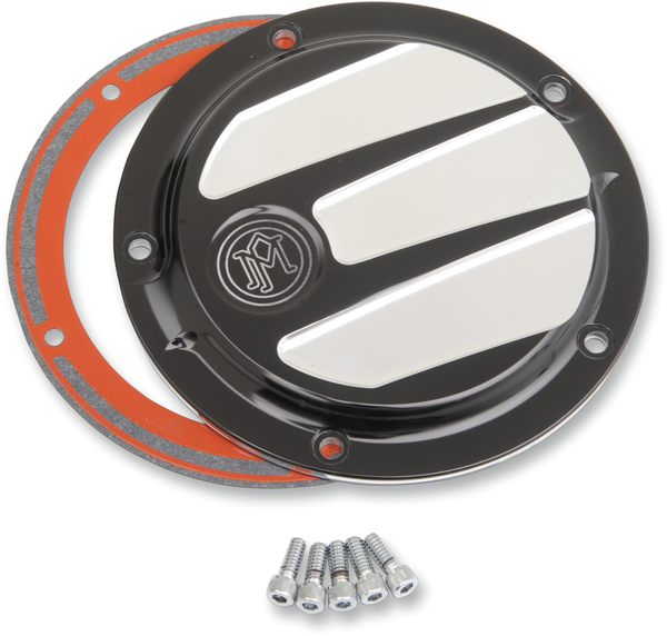 Derby Cover Black, Chrome, Platinum Cut, 2, nordicamoto.ro