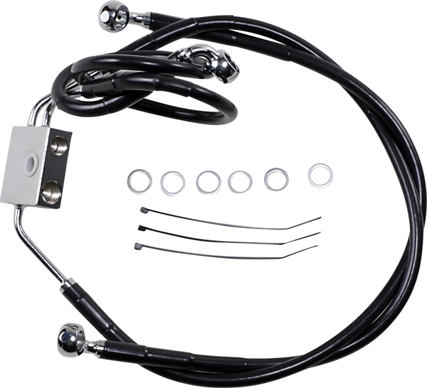 Extended Length Black Vinyl Brake Line Kit Black Oversize [+51 mm (2'')], 1, nordicamoto.ro