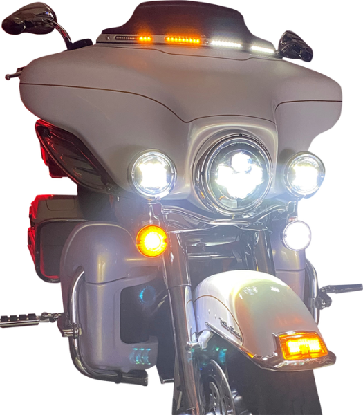 Genesis® 4 Dynamic Led Batwing Windshield Trim Chrome, 1, nordicamoto.ro