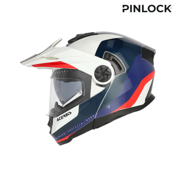 Acerbis Rider Graphic felhajtható sisak, fehér/kék/piros, S méret, 13, nordicamoto.ro