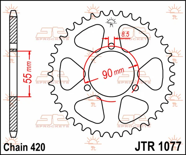 JT SPROCKETS hátsó lánckerék, természetes színű, 1, nordicamoto.ro