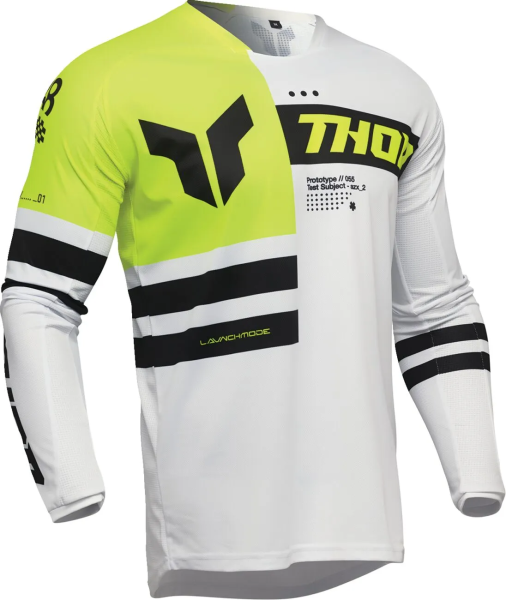 THOR Launchmode Dozer póló, sárga, fehér, L-es méret, 1, nordicamoto.ro