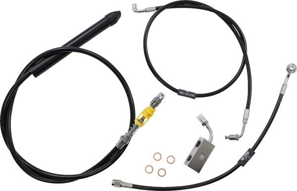 Standard Black Vinyl Braided Handlebar Cable/brake Line Kit Black, 1, nordicamoto.ro