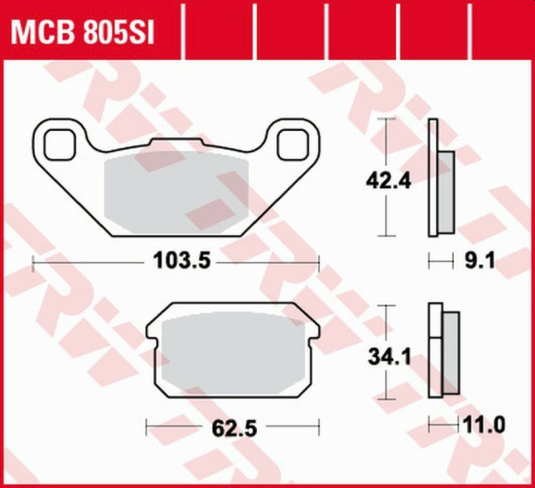 TRW szinterezett hátsó fékbetétek az OFFROAD ADLY ATV 150 '06–'10 / ATV 300 '04–'10 / CPI XS 250 POWER QUAD '07–'10 / QUADZILLA BR / XRV '05–'08 modellekhez / RL 300 BUGGIE '07–'08 / HURICANE 280/300/320 '07– / HURICANE 500 '08–, 1, nordicamoto.ro