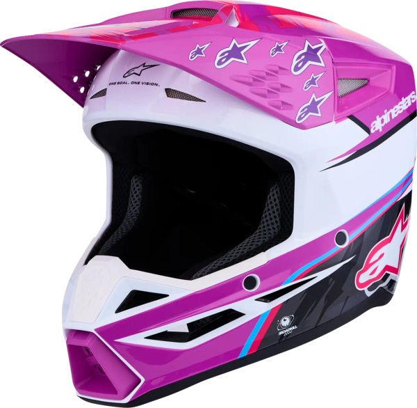 Alpinestars SM3 Falcon gyermek sisak, lila/fehér/rózsaszín, M-es méret, 1, nordicamoto.ro