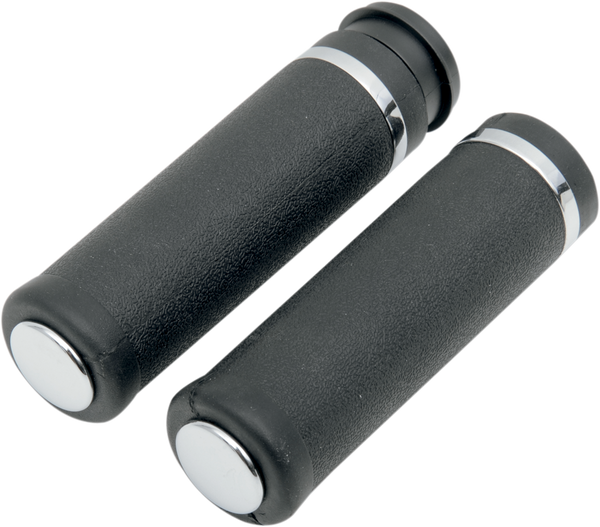 Rubber Grips With Accent Rings And End Caps Black, 1, nordicamoto.ro