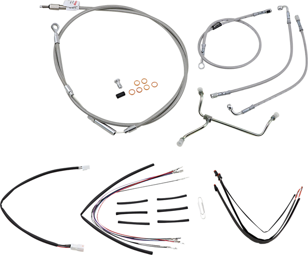 Complete Stainless Braided Handlebar Cable/brake Line Kit Silver, 1, nordicamoto.ro