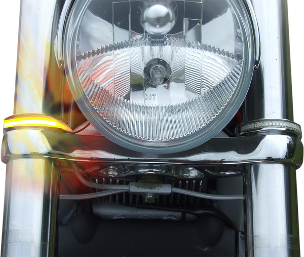Amber Wrap-arounds Led Turn Signals Chrome, 2, nordicamoto.ro