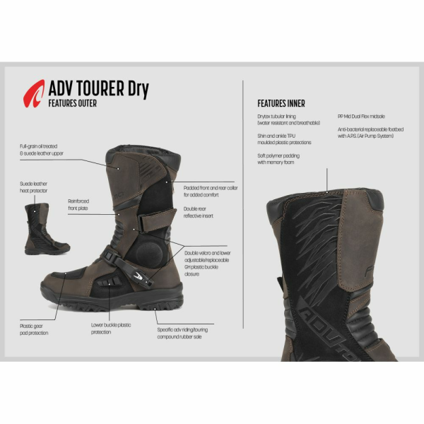 Forta ADV Tourer csizma, barna, FORT92W-24, 48-as méret, 2, nordicamoto.ro