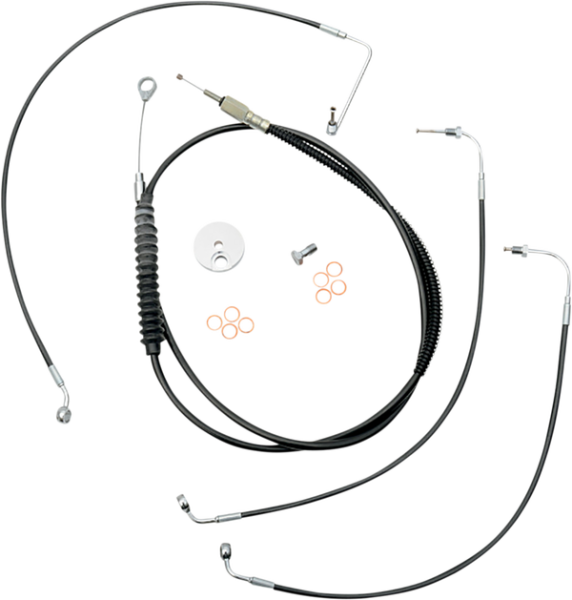 Standard Black Vinyl Braided Handlebar Cable/brake Line Kit Black, 1, nordicamoto.ro