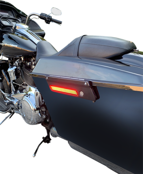 Dual Color Led Saddlebag Latch Lightz Amber, Red, 2, nordicamoto.ro