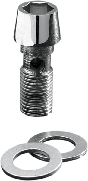 Polished Chrome Tapered Socket-head Banjo Bolt Silver, Chrome, Polished, 1, nordicamoto.ro