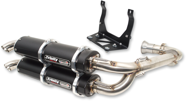 Stage 5 Dual Exhaust System Black, Brushed, 2, nordicamoto.ro