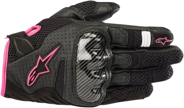 Alpinestars Stella SMX-1 Air V2 női textil kesztyű, fekete/fukszia, L méret, 1, nordicamoto.ro