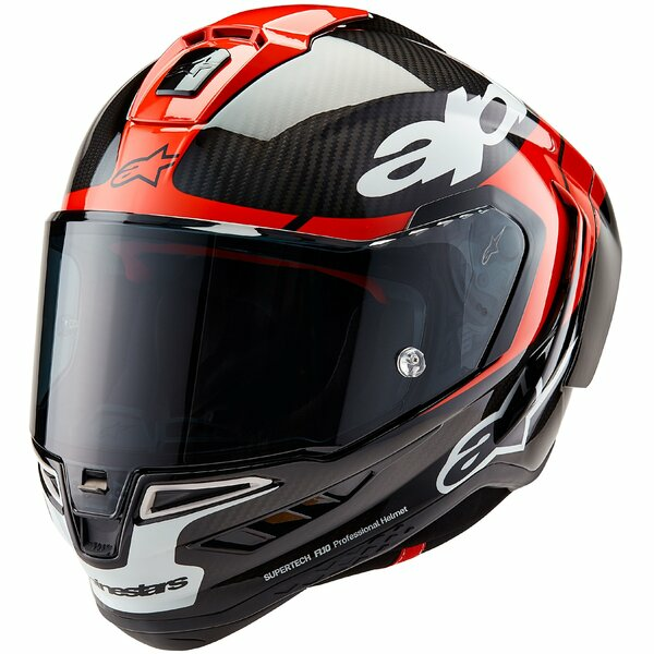 Alpinestars Supertech R10 Carbon teljes arcú sport sisak, fekete/piros/fehér, S-es méret, 1, nordicamoto.ro