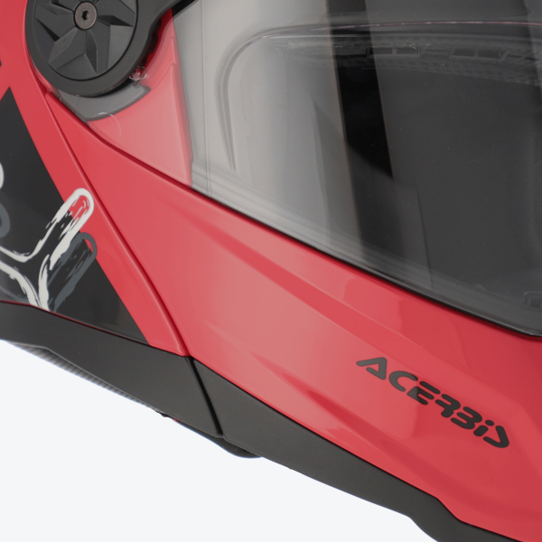 Acerbis Rider Graphic felhajtható bukósisak, piros/szürke, M méret, 4, nordicamoto.ro