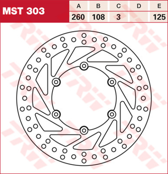 Rögzített féktárcsa, kör alakú, 250–299 mm, 1, nordicamoto.ro