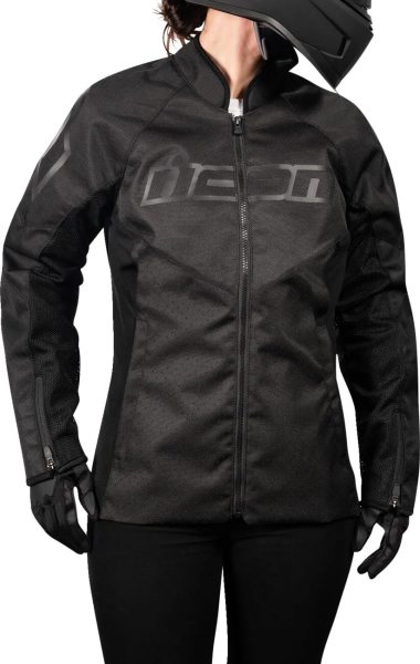 Icon Hooligan™ CE női textildzseki – fekete – XS, 8, nordicamoto.ro