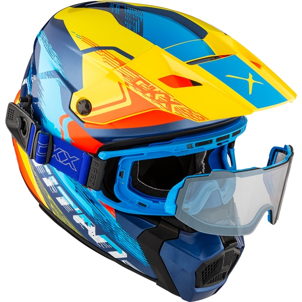 CKX Helmet Titan AMS Concordia Blue/Yellow/Red Gloss + Goggles M, 7, nordicamoto.ro
